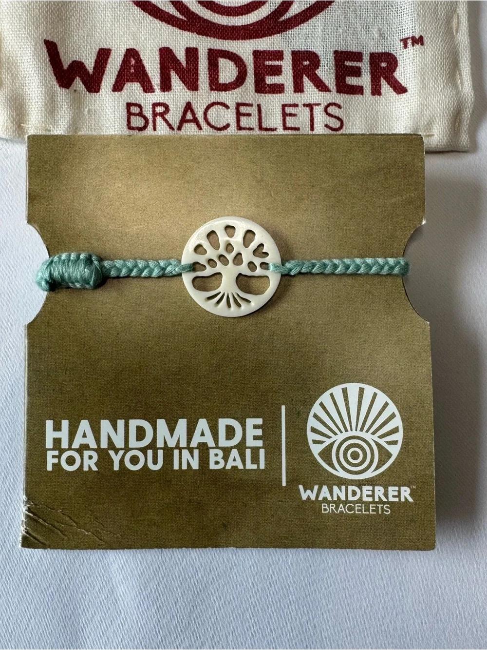 Wanderer Bracelet Tree of Life Turquoise Button Back